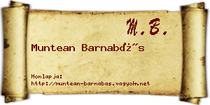 Muntean Barnabás névjegykártya